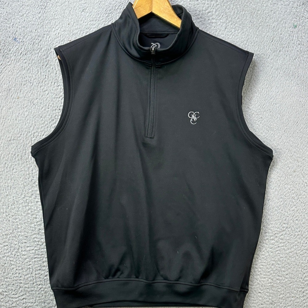 Zero Restriction Tour Series Mens Large Vest Golf Black Quarter Zip Performance